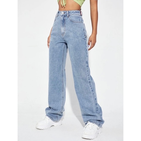 Shein Wide Leg High Rise Jeans Light 